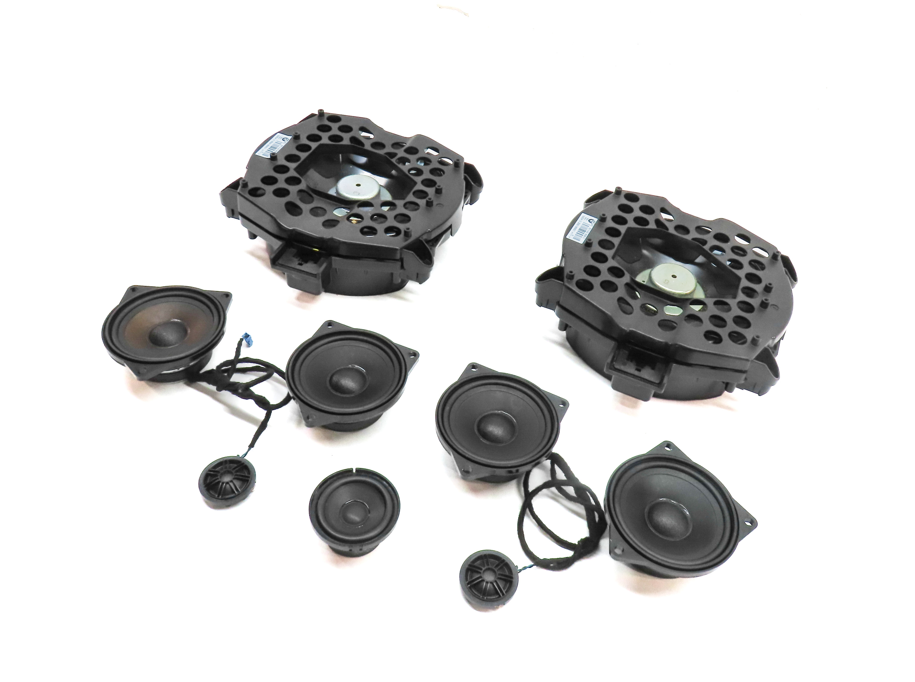 2012 BMW X5 (E70) STEREO AUDIO SOUND SYSTEM SUBWOOFER SPEAKER TWEETER SET/8 — exact item pictured